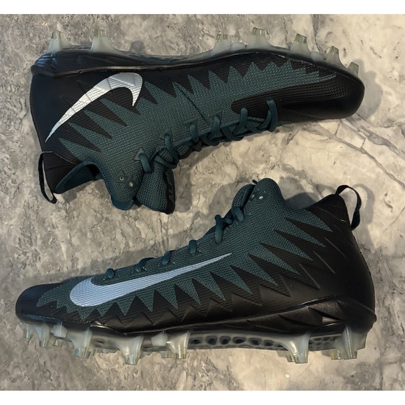 Nike Alpha Menace Pro TD‎ PF Mid Black / Green 915414 Men's Size 14.5 New - Picture 2 of 6